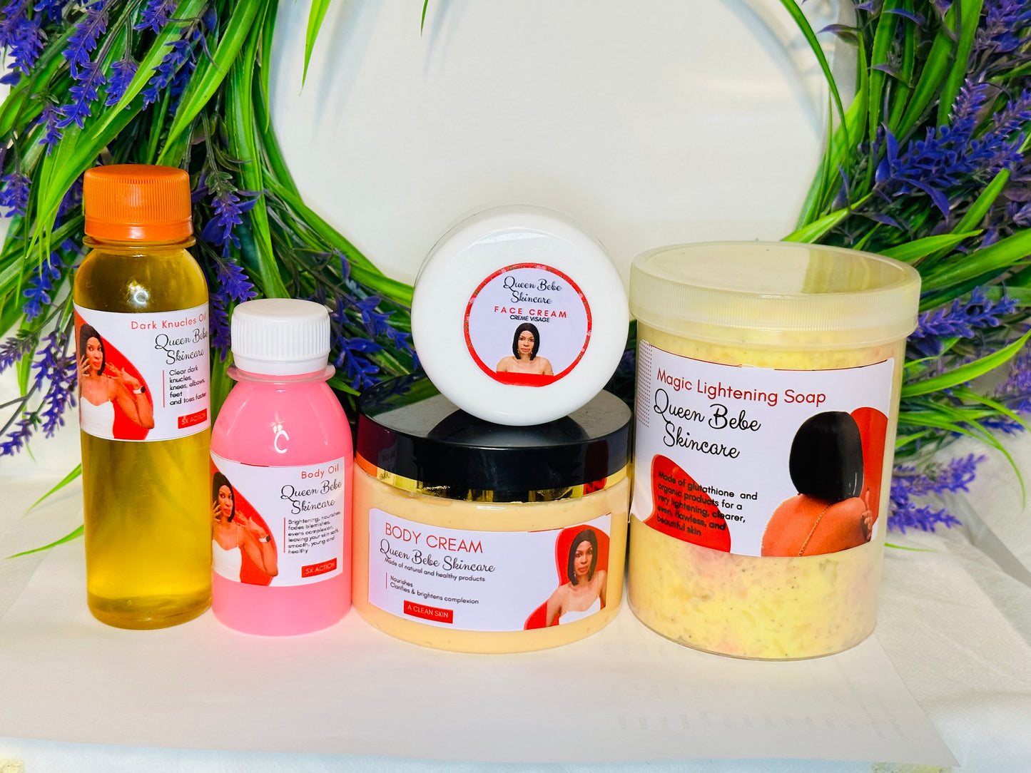 Queen Bebe Skincare Body Oil Set.