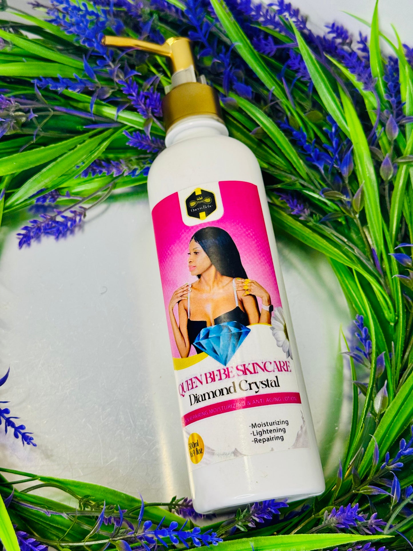 Queen Bebe Skincare                         Diamond Crystal Skin Repairing &Anti Aging Lightening Lotion
