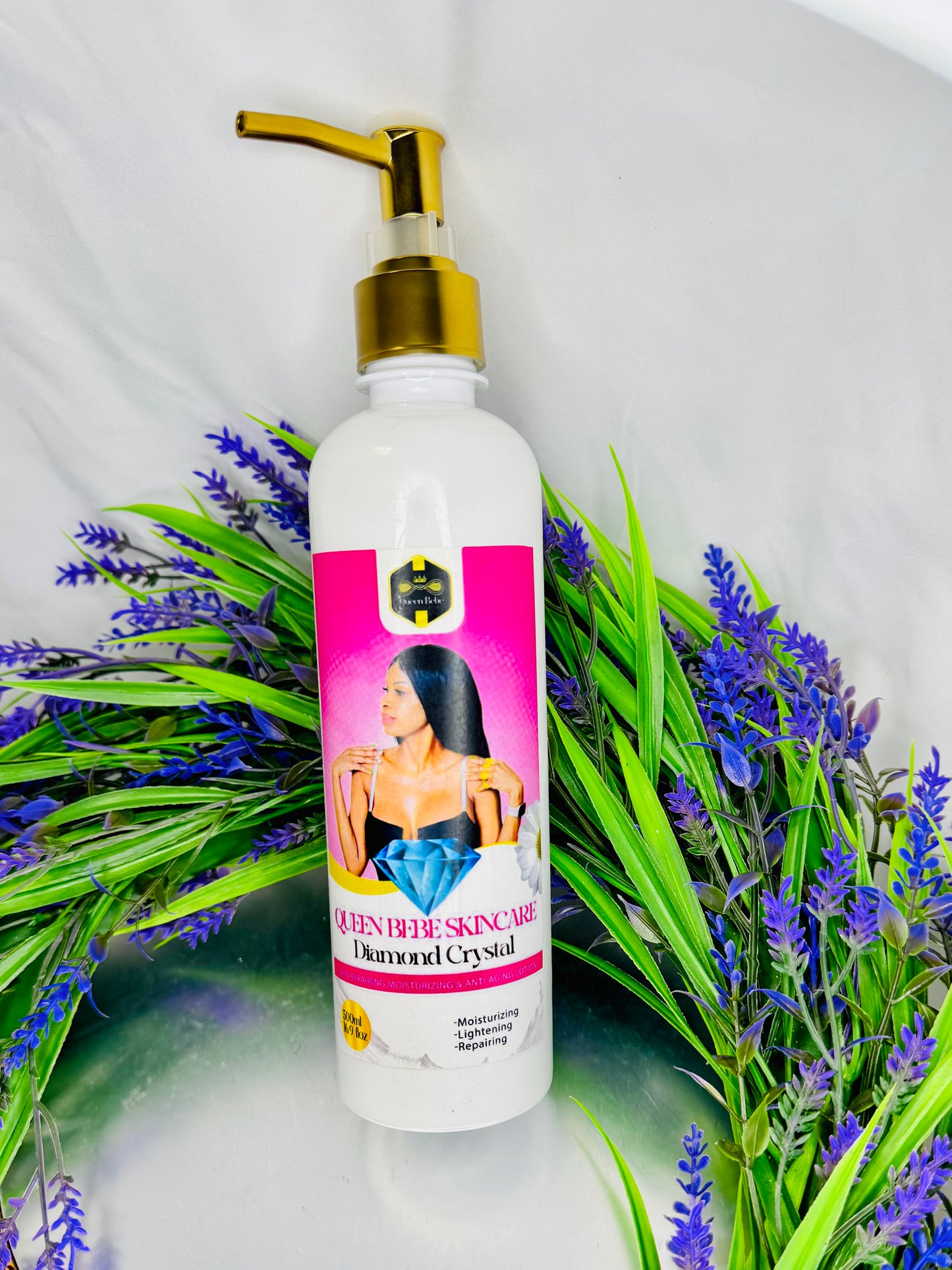 Queen Bebe Skincare                         Diamond Crystal Skin Repairing &Anti Aging Lightening Lotion