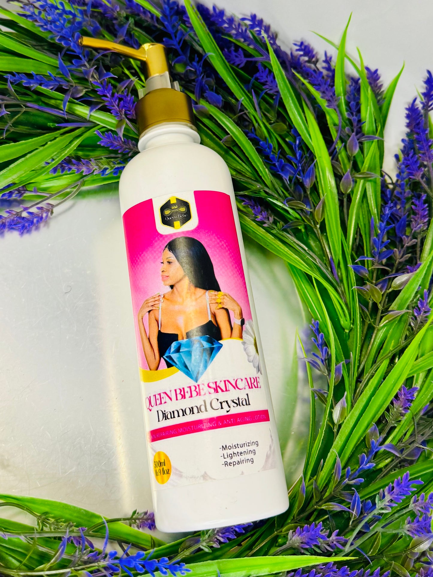 Queen Bebe Skincare                         Diamond Crystal Skin Repairing &Anti Aging Lightening Lotion