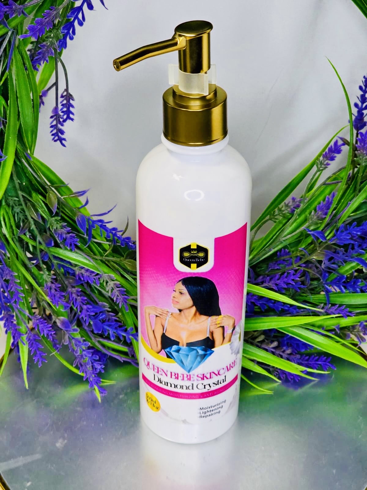 Queen Bebe Skincare                         Diamond Crystal Skin Repairing &Anti Aging Lightening Lotion