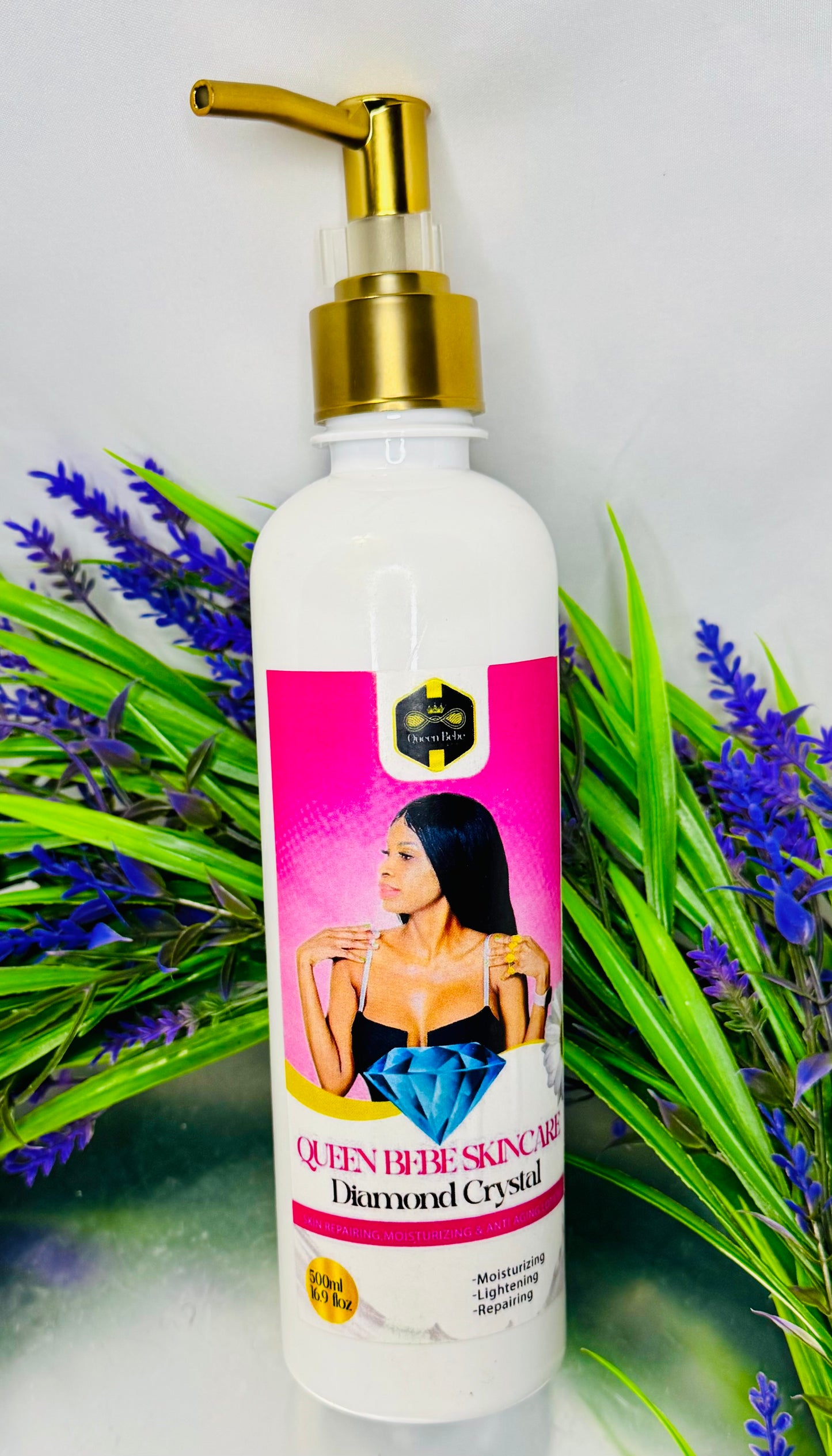 Queen Bebe Skincare                         Diamond Crystal Skin Repairing &Anti Aging Lightening Lotion
